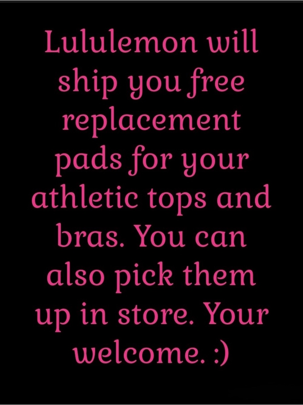 lululemon athletica Pink Script Text Graphic